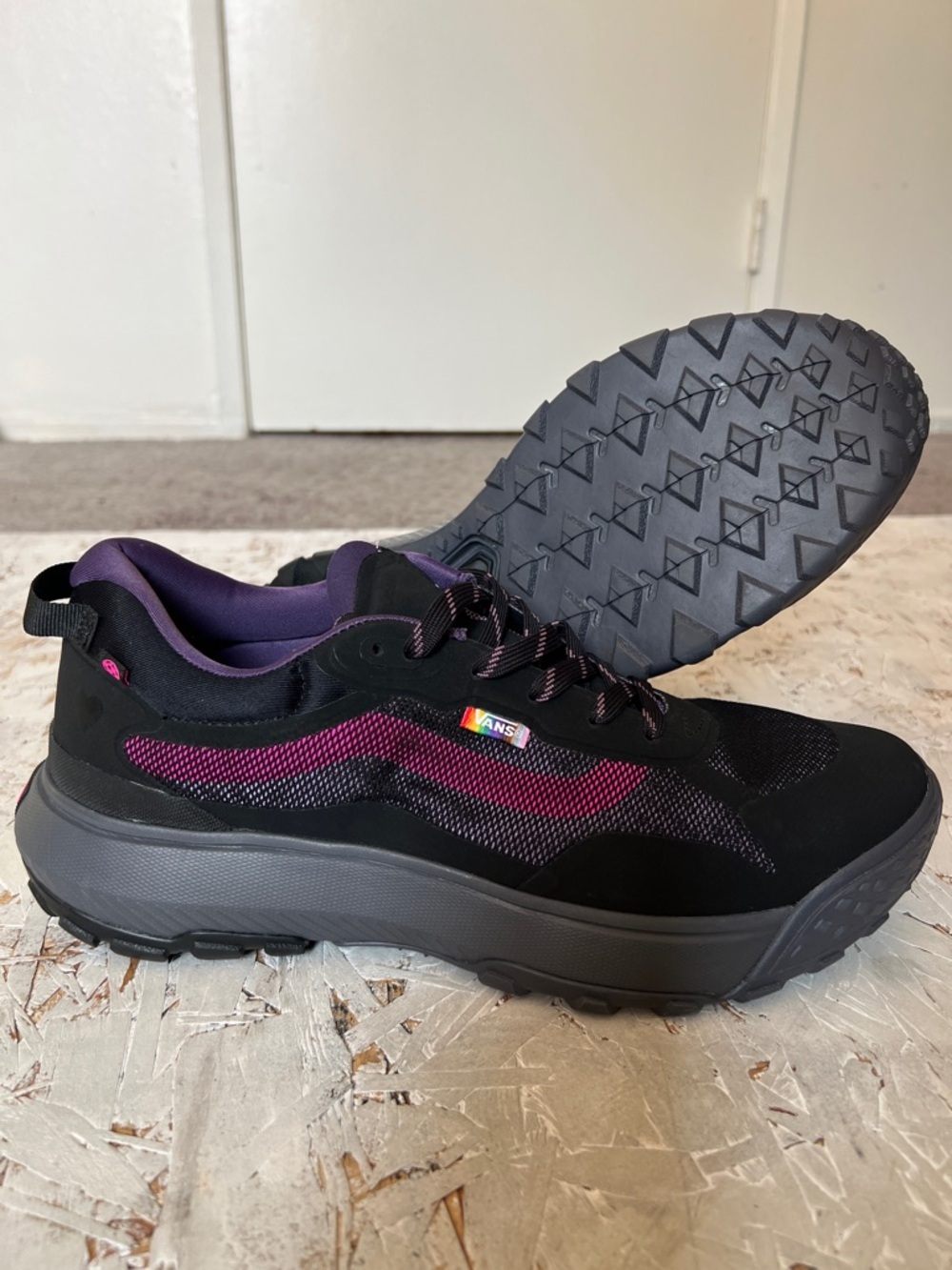 Vans Black and Purple  Platform Low-Top Sneakers